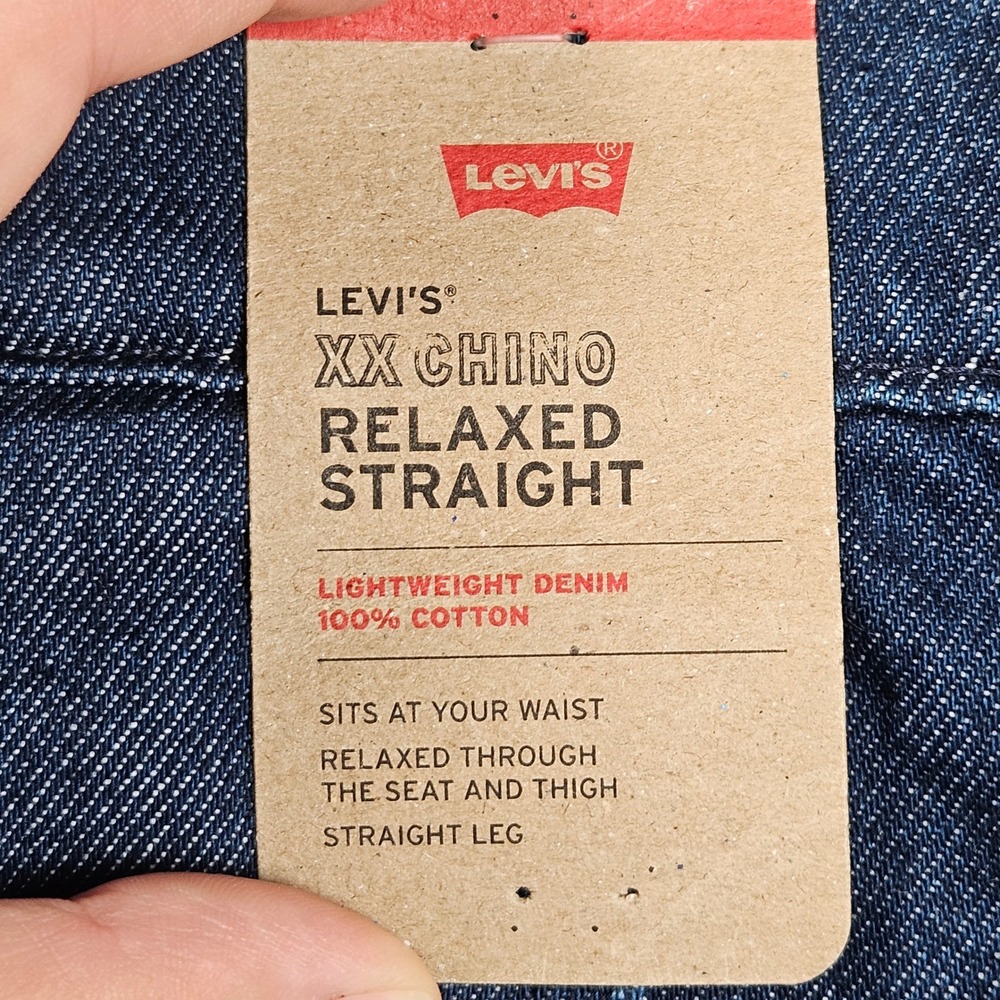 NEW Levi's XX Chino Relaxed Straight Pants Mens 32x32 Blue Lightweight Denim - Picture 7 of 15